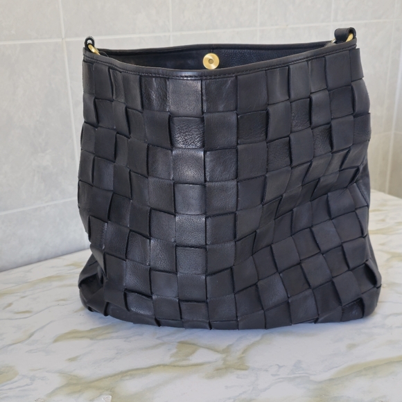 Leather Woven Shoulder Bag - Picture 6 of 12
